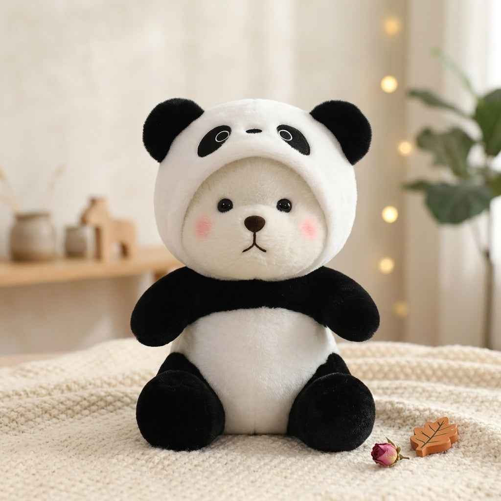 Panda Stuffed Toy with Cap – Super Soft Plush Cuddle Buddy