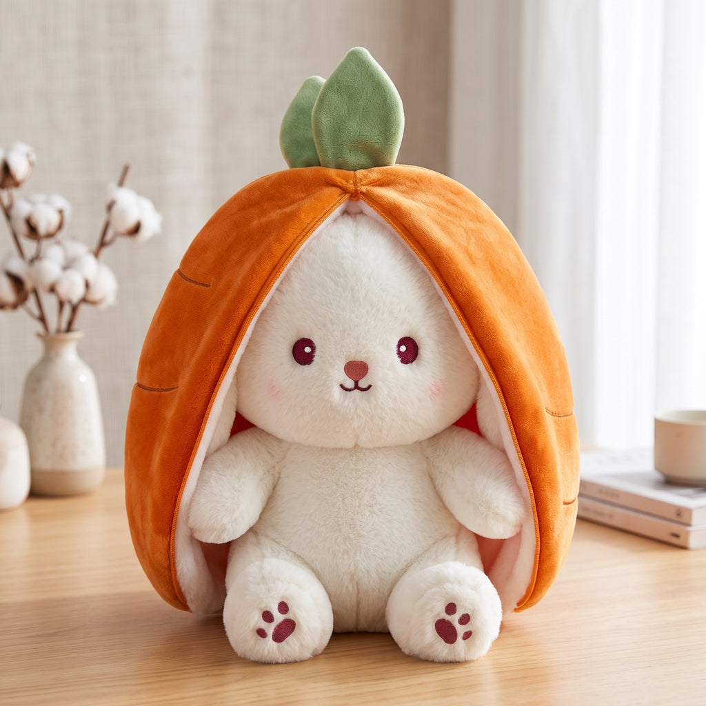 Fruit Bunny Stuffed Toy – Carrot & Strawberry