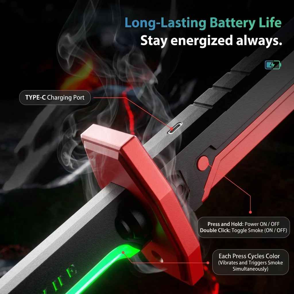 Cyber Katana Light-Up Sword with Sound & Sparks