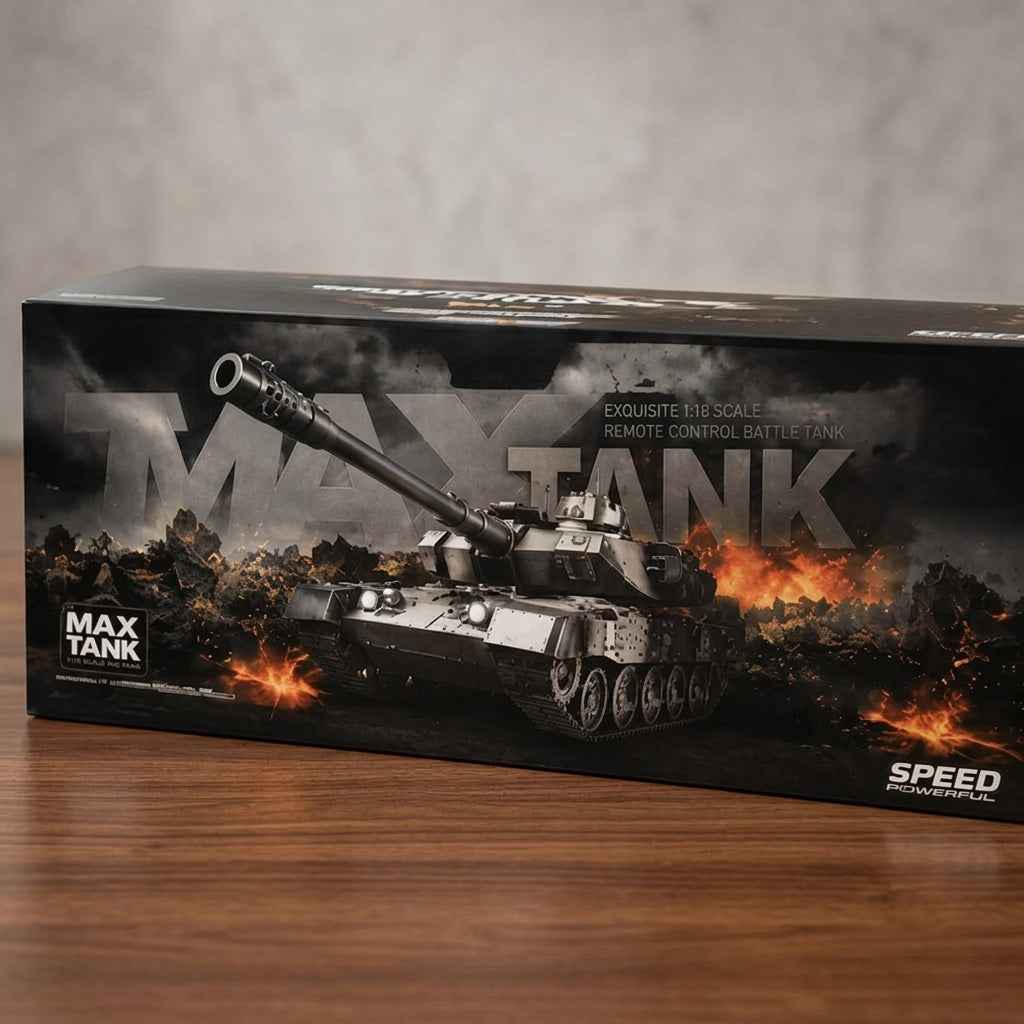 RC Battle Tank – 7-Channel Remote with LED Lights & 360° Turret